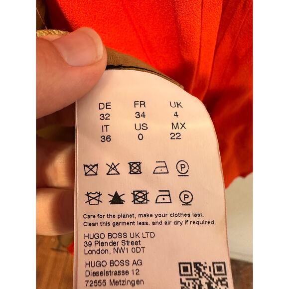 BOSS Women's Orange Red Tie Wasit Collared Jawana Blazer Jacket Size US 0 - Picture 7 of 16